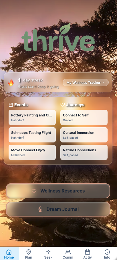 thrive sa home screen